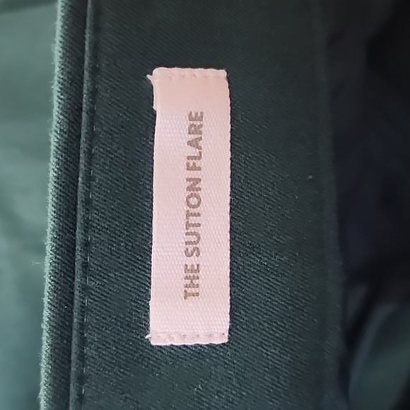 Loft The Sutton Flare Green High Rise Pants With Pockets - Picture 9 of 10